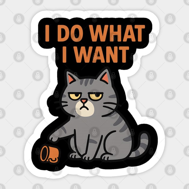 I Do What I Want Sticker by meowsterpaws